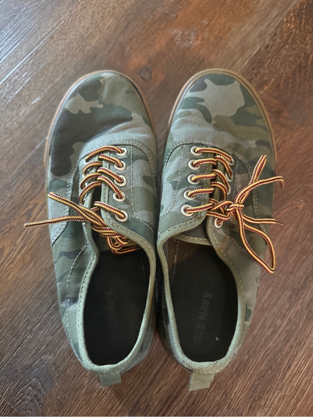 Camo Canvas Lace-Up Sneakers - Olive Green